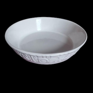 Vintage Frankoma Mayan-Aztec White Sand 8&quot; Round Vegetable Bowl
