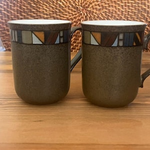 Denby Marrakesh Discontinued Stoneware Coffee Mugs - Set Of 2