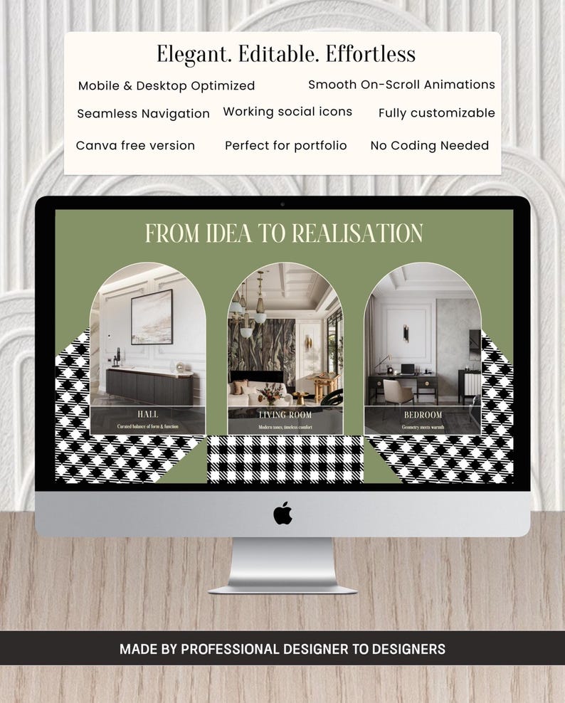 Canva Portfolio Website Template: Modern Resume for Designers (digital ...