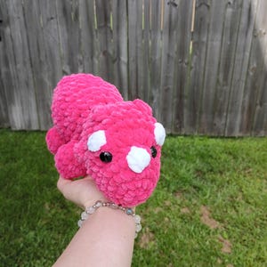 Crochet Handmade Pink Triceratops