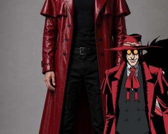 Gabardina inspirada en el anime / Chaqueta gótica larga para cosplay / Atuendo para Halloween y Comic Con