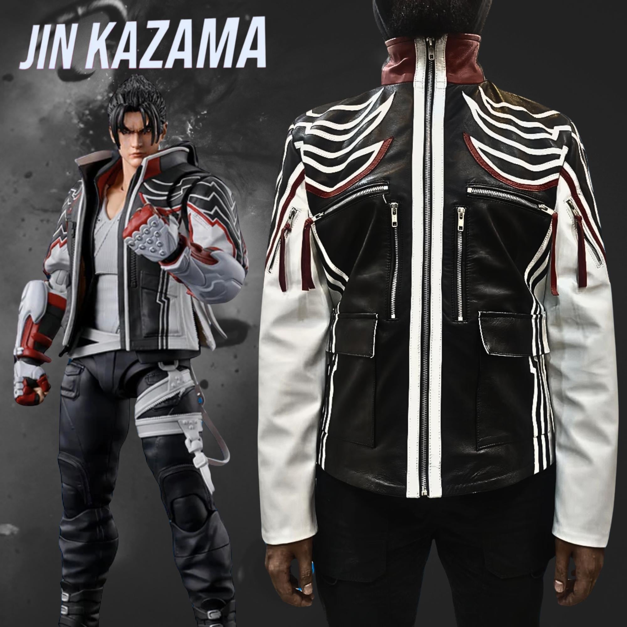Tekken 8 Jin Kazama Handmade Leather Hooded Jacket | Cosplay