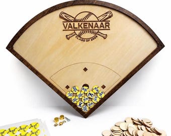 Personalized Softball Stat Tracker Board, Custom Game Display, Wood Season Tracker