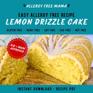 Gluten-Free Lemon Cake Recipe PDF | Easy Printable | Breakfast or Dessert Cake | Homemade Gluten-Free Baking | Dairy & Nut Free