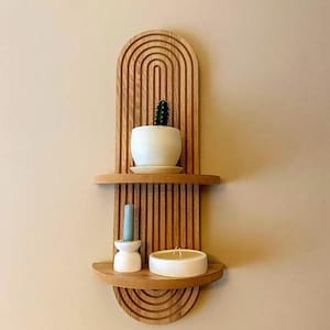 Floating Rainbow Shelf, Wood Floating Shelf, Mid Century Shelf, Boho Shelf, Home Organized, Wall Hang Shelf, Wall Decorative Shelf, corbel