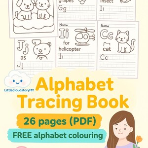Alphabet PDF à reproduire, 26 pages - Coloriage gratuit de l'alphabet