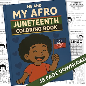 Livre occupé du 17 juin | Propriété noire | Activités créatives de 45 pages | Enfants imprimables | Livre de coloriage et pages à colorier | Feuilles de travail pour enfants
