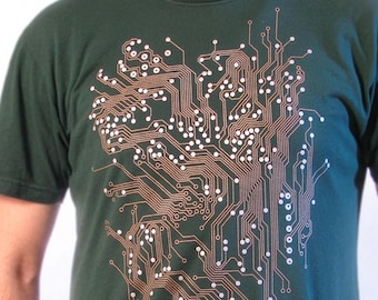 Men's Circuit Board T-shirt - Computer Tee - Geek Gift - Engineer Present - Screen Printed Shirt