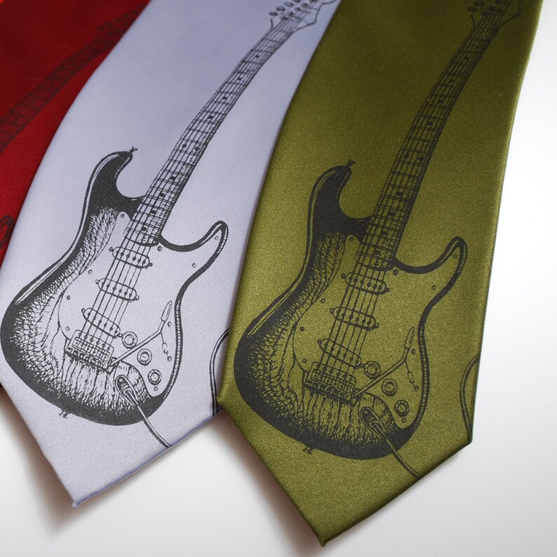 Electric Guitar tie Music Gift For Men Guitar Player Gift
