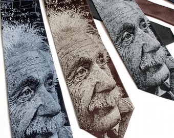 Albert Einstein Necktie - Science Tie - Geek Gift - Physics and Math Necktie