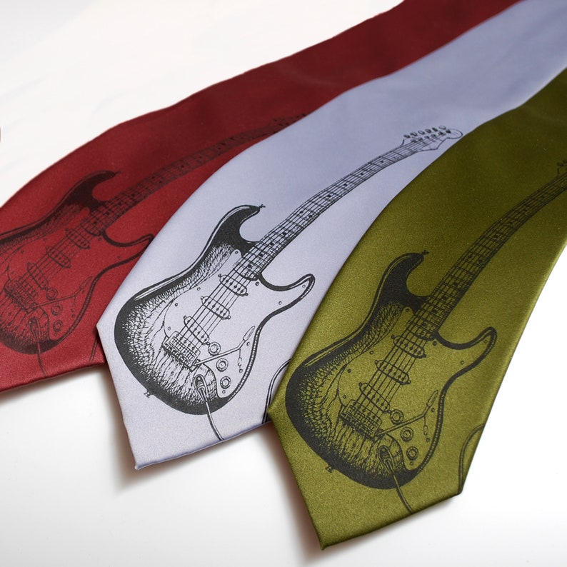 Electric Guitar tie Music Gift For Men Guitar Player Gift