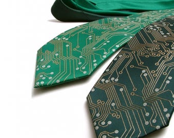 Circuit Board Tie - Men's Neck Tie - Computer Necktie - Geek Gift - Tech Present