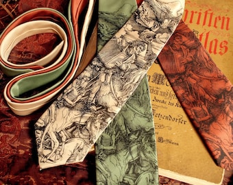 Necktie - Atonal Apocalypse Men's Tie - Albrecht Durer Tie Parody - Accordion Bagpipes - Music Gifts - Cool Men's Gifts