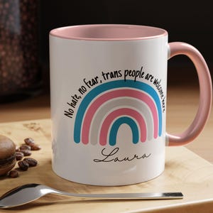 Transgender Gifts, Custom name Transgender Mug,  Transgender Pride Coffee Cup, Trans Pride Gift, Trans Pride Birthday Gift For Transgender
