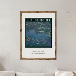 Water Lilies Digital Print – Monet Style Nature Wall Art Poster – Instant Download Printable Decor
