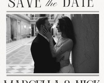 Newspaper Themed Save the Dates