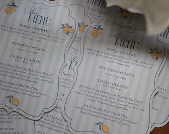 Italian Wedding Menu Template | Aperol Spritz La Dolce Vita Bridal Shower