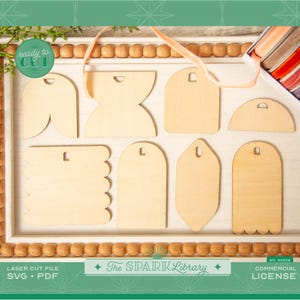 Boho Tag Shapes SVG: Laser Cut File, Blank Tag Designs (PDF)