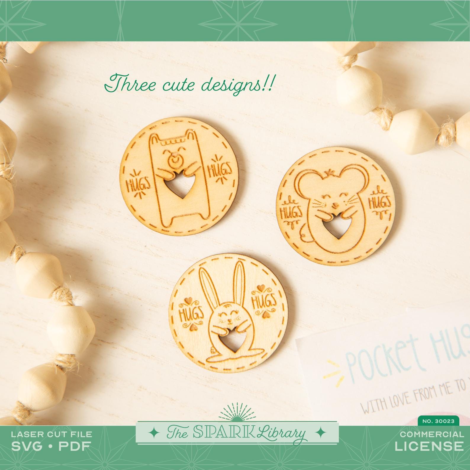 Pocket Hug SVG Bundle: Laser Cut File With Backer Card (digital ...