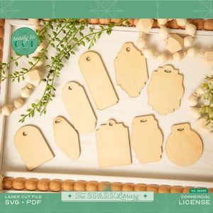 Classic Tag Shapes SVG: Laser Cut File for Gift Tags (PDF)