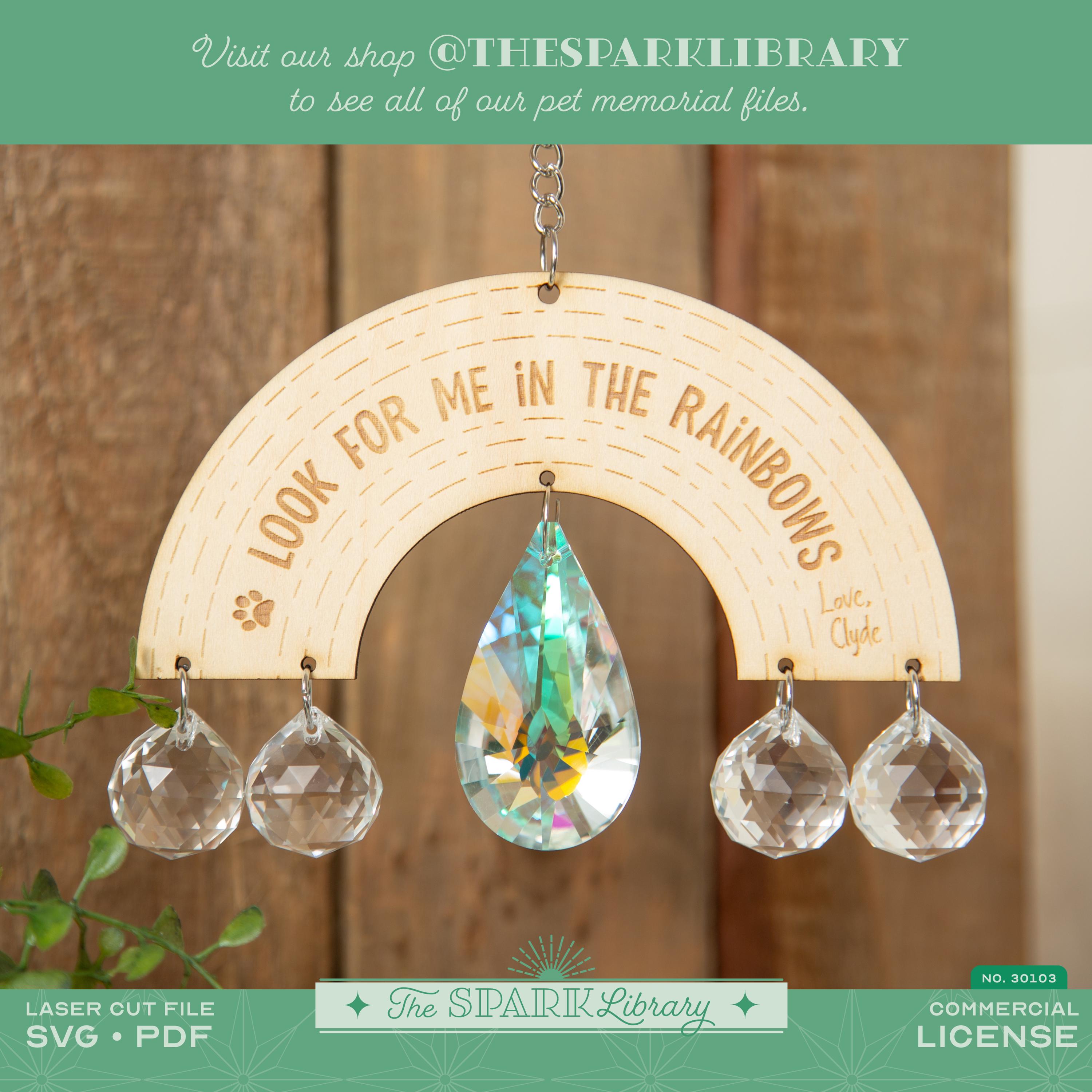 Pet Memorial Sun Catcher SVG | Rainbow Bridge Pet Remembrance | Laser ...