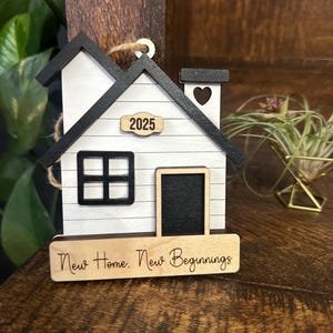 New Home Ornament 2025 â€“ Personalized Housewarming Gift | â€œNew Home, New Beginningsâ€ Wood Keepsake | First Home Gift | Realtor Closing Gift