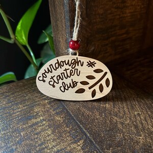 Rustic Sourdough Bread Ornaments with Wood Bead & Twine Farmhouse Christmas Decor, Handmade Gift, Natural Holiday Ornament