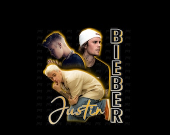 Justin Bieber  Png , Ready to print, printable design, hiphop artist, 90s, rapper, rap tee design, 300 dpi