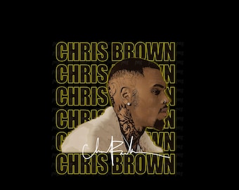 Chris Brown Png , Ready to print, printable design, hiphop artist, 90s, rapper, rap tee design, 300 dpi