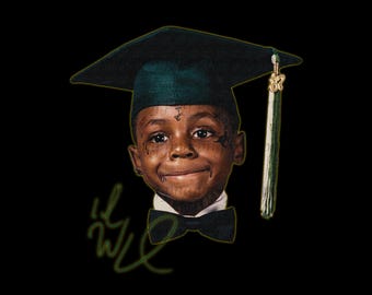 Lil Wayne Png, listo para imprimir, diseño imprimible, artista de hip-hop, años 90, rapero, diseño de camiseta de rap, 300 dpi