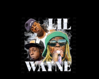 Lil Wayne Png, listo para imprimir, diseño imprimible, artista de hip-hop, años 90, rapero, diseño de camiseta de rap, 300 dpi