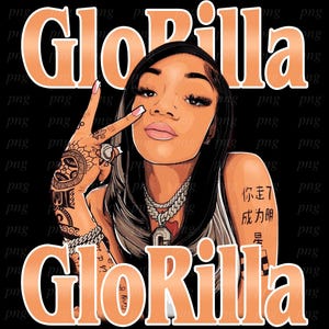 GloRilla Png , Ready to print, printable design, hiphop artist, 90s, rapper, rap tee design, 300 dpi