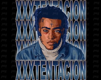 Xxxtentacion  Png , Ready to print, printable design, hiphop artist, 90s, rapper, rap tee design, 300 dpi