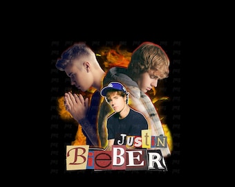 Justin Bieber  Png , Ready to print, printable design, hiphop artist, 90s, rapper, rap tee design, 300 dpi