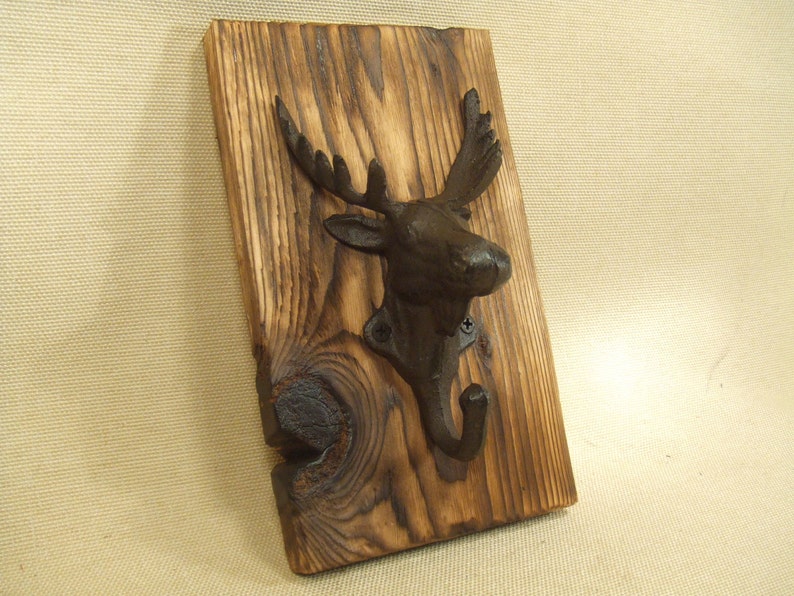 Rustic Cast Iron Moose coat rack lodge cabin decor rich Etsy