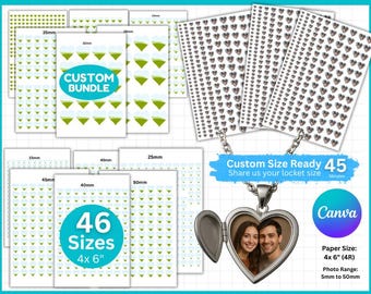 Custom Photo Heart Locket Prints, Photo Locket SVG, Physical Locket Template Gift Necklace Locket Template, Love Locket, Necklace Photo