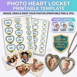 Personalized Heart Multi Photo Locket -Custom Engraved Folding Picture Locket - Expandable 4-Photo Necklace -Unique Anniversary Gift for Her