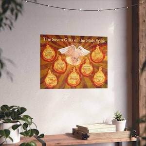 Catholic Poster 7 Gifts of the Holy Spirit Poster Gift