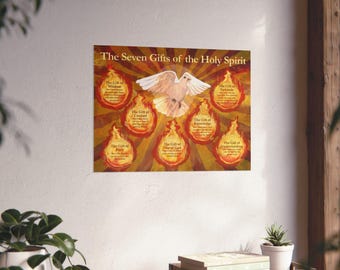 Catholic Poster 7 Gifts of the Holy Spirit Poster Gift