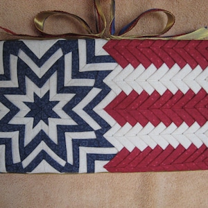 PDF- Quilted No- Sew Stars and Stripes Wall Hanging, Folded Star-Complete Pattern Download- PDF