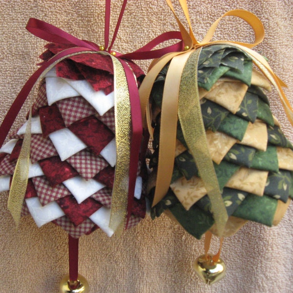 Pdf FIle-Quilted Christmas No- Sew Ornament Complete Pattern Download-Bells-PDF FILE