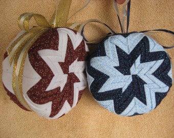 PDF-Quilted Christmas No-Sew Ornament, Complete Pattern Download-Folded Star- Folded Fabric -Pinwheel- PDF