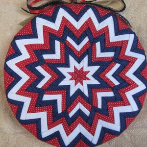 Quilted No- Sew Bursting Star Wall Hanging (9inch), Folded Star- Folded Fabric- Complete Pattern Booklet