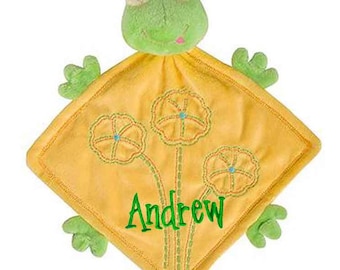 PERSONALIZED Infant Baby Security Snuggly Blankie Frog Ribbit Gund
