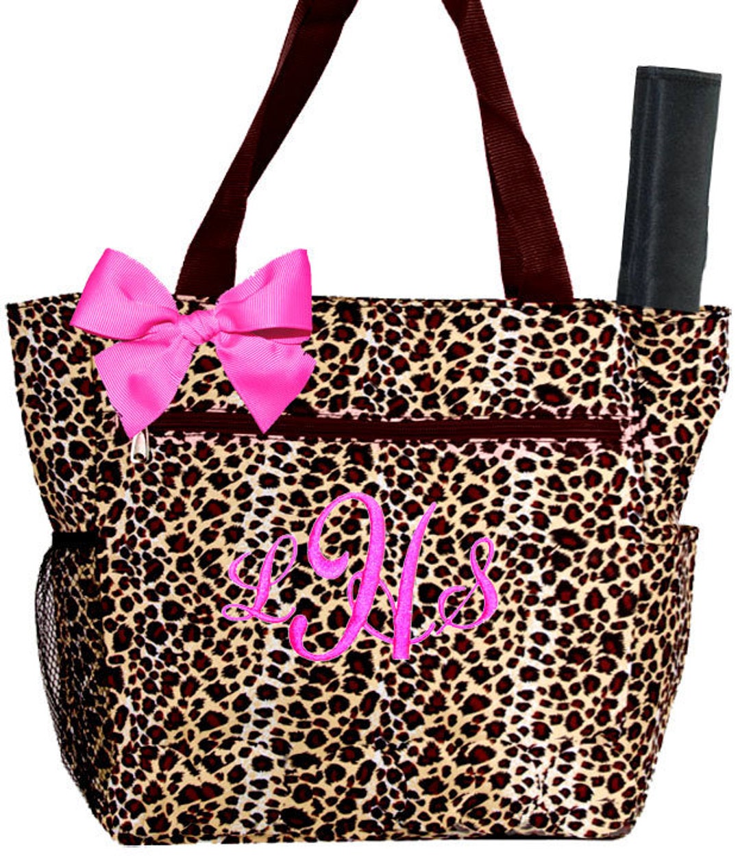 Personalized Brown Cheetah Pattern With Pink Accents Diaper - Etsy