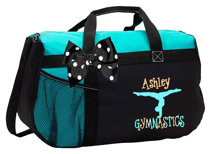 Personalized Color Block Duffel Bag W/bow Gymnastics Handstand - Etsy