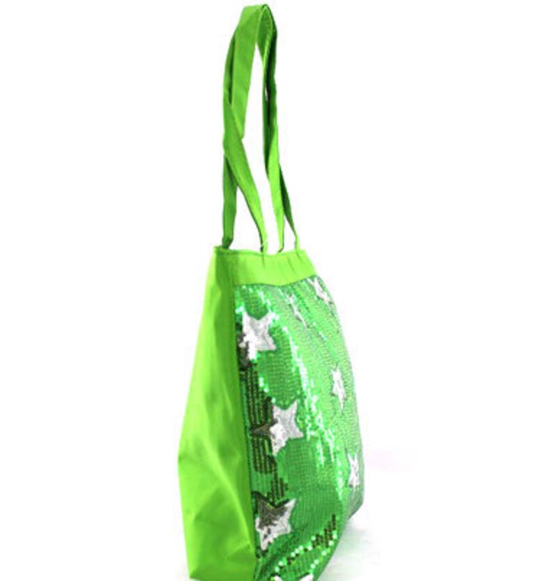 Acro Personalized Lime Sequined Star Tote Bag Ballet Dance Gymnastics