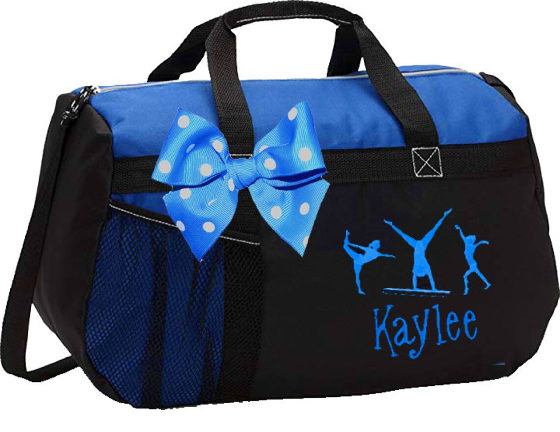 Personalized Color Block Duffel Bag W/bow Gymnastics Design - Etsy