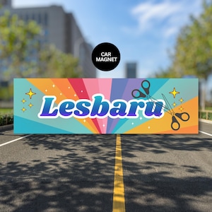 Lesbaru Car Bumper Magnet funny Lesbian car decal for Subaru Drivers Bumper sticker Subaru Owner Humor Sarcastic Joke Car Magnet Sapphic