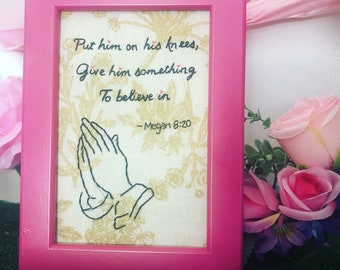 Cardi B Megan Thee Stallion WAP lyrics, OOAK Hand-Embroidery